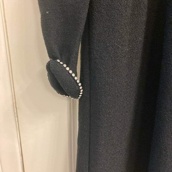 Vintage Adolfo, Saks Fifth Avenue, black knit rhinestone dress - Picture 4 of 7